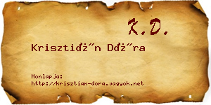 Krisztián Dóra névjegykártya